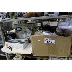 SHELF LOT OF ELECTRIC BLANKET, STAND ALONE MIXER, COLD PACK AND MORE