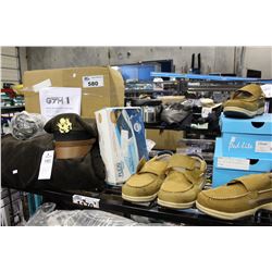 SHELF LOT OF SHOES, VERSATILE HOME GYM, HEATED BLANKET AND MORE