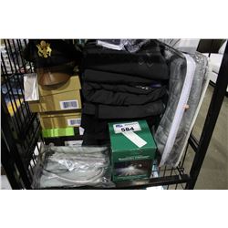 SHELF LOT OF 3 PAIRS SLIPPERS, MOTION LIGHT AND MORE