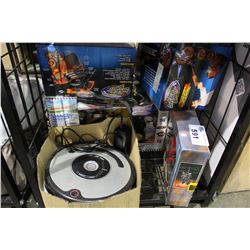 SHELF LOT OF TOYS, ROBOT VACUUM AND MORE