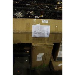 ADJUSTABLE SOFA TABLE AND BOX OF UNASSEMBLED FURNITURE