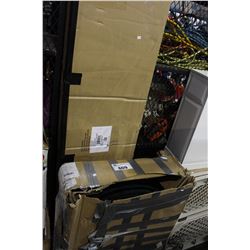 SHELVING UNIT  AND BOX OF UNASSEMBLED FURNITURE