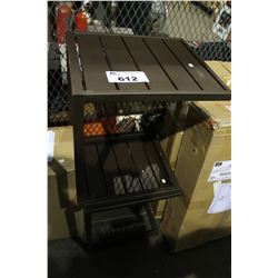 2 METAL PATIO TABLES