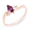 Image 1 : 0.29 CTW Amethyst & Diamond Ring 14K Rose Gold - REF-15X5T - 12379