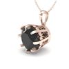 Image 1 : 2.0 CTW Black VS/SI Diamond Solitaire Necklace 18K Rose Gold - REF-70W2F - 35735