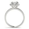 Image 4 : 1.26 CTW Certified VS/SI Cushion Diamond 2Pc Set Solitaire Halo 14K White Gold - REF-233A5X - 31400