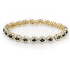 Image 1 : 9.42 CTW Emerald & Diamond Bracelet 14K Yellow Gold - REF-345K5W - 13991