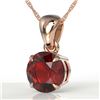 Image 1 : 2 CTW Garnet Designer Inspired Solitaire Necklace 14K Rose Gold - REF-24A9X - 22022