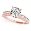Image 1 : 0.98 CTW Certified VS/SI Diamond Solitaire Antique Ring 18K Rose Gold - REF-205A8X - 27355
