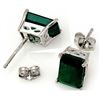 Image 2 : 2.60 CTW Emerald Earrings 14K White Gold - REF-22W5F - 11912
