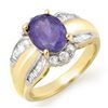 Image 1 : 3.52 CTW Tanzanite & Diamond Ring 14K Yellow Gold - REF-114A2X - 14458