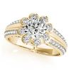 Image 1 : 0.85 CTW Certified VS/SI Diamond Solitaire Halo Ring 18K Yellow Gold - REF-121A8X - 27032