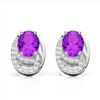 Image 1 : 2.50 Amethyst & Micro Pave VS/SI Diamond Stud Earrings 10K White Gold - REF-25W6F - 22323