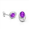 Image 2 : 2.50 Amethyst & Micro Pave VS/SI Diamond Stud Earrings 10K White Gold - REF-25W6F - 22323