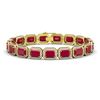 Image 1 : 26.21 CTW Ruby & Diamond Halo Bracelet 10K Yellow Gold - REF-347K8W - 41383
