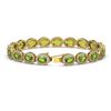 Image 2 : 13.87 CTW Peridot & Diamond Halo Bracelet 10K Yellow Gold - REF-251K6W - 40480