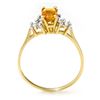 Image 2 : 1.14 CTW Citrine & Diamond Ring 10K Yellow Gold - REF-13Y6K - 13376