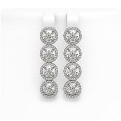 6.14 CTW Diamond Designer Earrings 18K White Gold - REF-969T8M - 42674