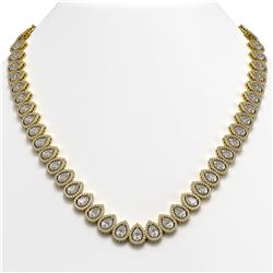 42.11 CTW Pear Diamond Designer Necklace 18K Yellow Gold - REF-7805K3W - 42823