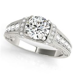 1.5 CTW Certified VS/SI Diamond Solitaire Antique Ring 18K White Gold - REF-398H8A - 27402