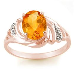 2.04 CTW Citrine & Diamond Ring 14K Rose Gold - REF-22N8Y - 10698