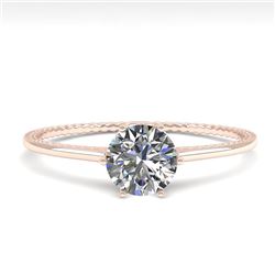 0.51 CTW VS/SI Diamond Solitaire Engagement Ring 18K Rose Gold - REF-96A8X - 35882