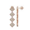 Image 2 : 5.92 CTW Princess Cut Diamond Designer Earrings 18K Rose Gold - REF-1094W9F - 42855