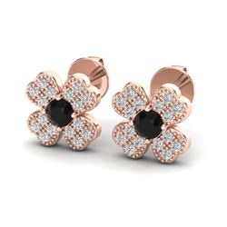 0.54 CTW Micro Pave VS/SI Diamond Earrings 14K Rose Gold - REF-30F5N - 20039