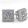 Image 1 : 1.0 CTW VS/SI Princess Diamond Stud Solitaire Earrings 18K White Gold - REF-187H5A - 35961