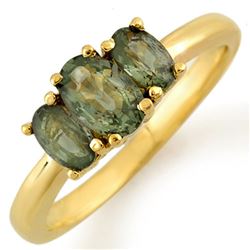 1.18 CTW Green Sapphire Ring 10K Yellow Gold - REF-18T4M - 10234