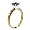 Image 4 : 1 CTW Fancy Black VS Diamond Solitaire Engagement Ring 10K Yellow Gold - REF-32W8F - 32889