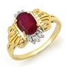 Image 1 : 1.06 CTW Ruby & Diamond Ring 10K Yellow Gold - REF-19X3T - 12552