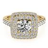 Image 1 : 2.05 CTW Certified VS/SI Diamond Solitaire Halo Ring 18K Yellow Gold - REF-447W8F - 27104