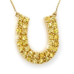 2.0 CTW Yellow Sapphire Necklace 10K Yellow Gold - REF-47F3N - 11709