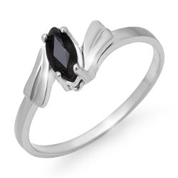 0.35 CTW Blue Sapphire Ring 10K White Gold - REF-10N2Y - 12847