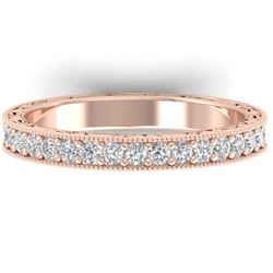 1 CTW Certified VS/SI Diamond Art Deco Eternity Band 14K Rose Gold - REF-78M2H - 30271