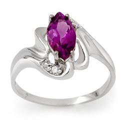 2.62 CTW Amethyst & Diamond Ring 10K White Gold - REF-20X8T - 13511