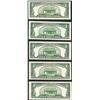 Image 2 : Lot of (5) 1953 $5 Silver Certificate Notes