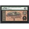 Image 1 : 1864 $5 Confederate States of America Note T-69 PMG Uncirculated 62