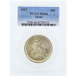 1937 Texas Commemorative Half Dollar Coin PCGS MS66