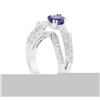 Image 3 : 18KT White Gold Ladies 0.94 ctw Sapphire and Diamond Ring