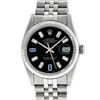 Image 1 : Rolex Mens 36mm Stainless Steel Black Diamond and Sapphire Datejust Wristwatch