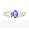 Image 1 : 14KT White Gold Ladies 0.87 ctw Sapphire and Diamond Ring