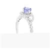 Image 4 : 14KT White Gold 0.78 ctw Tanzanite and Diamond Ring