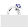 Image 3 : 18KT White Gold 0.66 ctw Tanzanite and Diamond Ring
