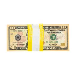 Pack of (100) Consecutive 2006 $10 Federal Reserve STAR Notes Uncirculated