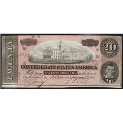 1864 $20 Confederate States of America Note