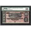 Image 1 : 1864 $10 Confederate States of America Note T-68 PMG Choice About Uncirculated 5