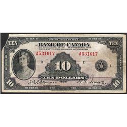 1935 $10 Bank of Canada Note