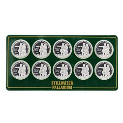 Lot of (10) 1/10 oz. 2004 Stillwater Johnson Matthey Palladium Coins